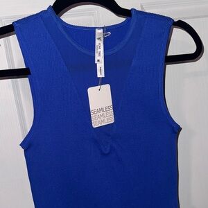 Zara Vibrant Blue Seamless Tank Top